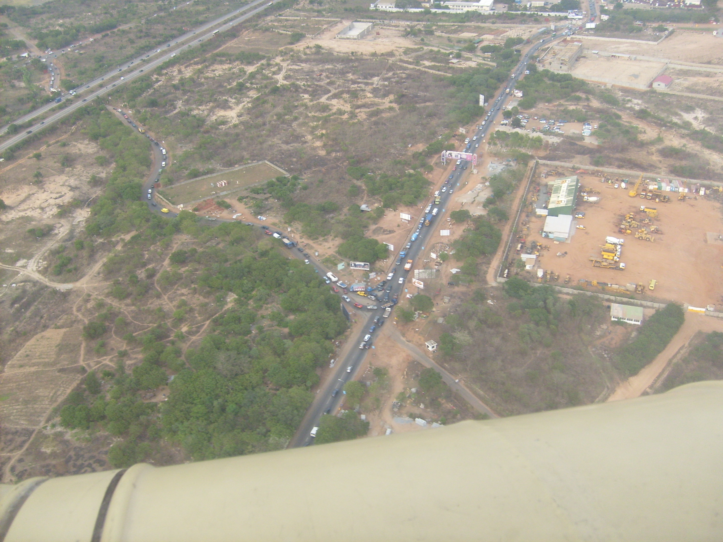 Accra–Tema Motorway seen from a helicopter
